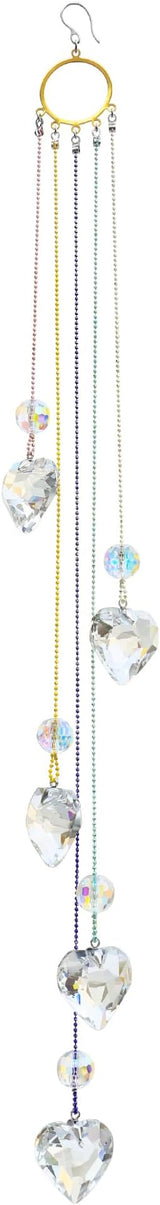 Crystals Heart Prisms Suncatcher Hanging Ornament Rainbow Maker for Home,Garden Decoration (Heart)