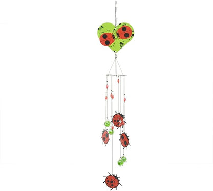 Red Carpet Studios Wind Chimes - Charley Harper Mid Century Modern Spiral Wind Chime Garden Gift, 30.25" Long, Ladybug Lovers