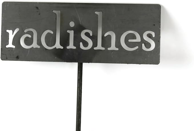 Classic Metal Garden Markers 19 Inches Tall (radishes, Raw, Unfinished Steel (will rust with time))