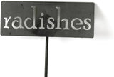 Classic Metal Garden Markers 19 Inches Tall (radishes, Raw, Unfinished Steel (will rust with time))