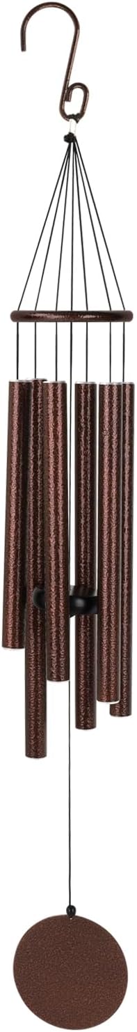 Outdoor Wind Chimes 32" Brown Aluminum Wind Chimes for Garden, Patio Decor - Deep Tones Create Zen Atmosphere, Soothing Relaxation Gift for Mom, Dad, Women, Men, Unisex (Brown)