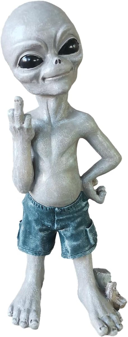 Alien Statues Peace,Out of This World Extra Terrestrial Alien Statue,Courtyard Decoration,UFO Extraterrestrial Figurine Garden Stakes Set