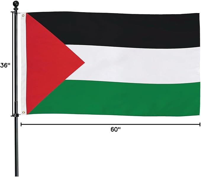 Evergreen Palestine Flag 3x5 flag Outdoor Double Sided, Nation Flags for Outside with Grommets, Palestinian Flag 3-Ply Banners for Garden Patio, Indoor Wall Decor for Room, Works with Standard Estate Flag Poles