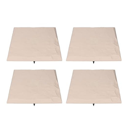 15.5 Inch Stepping Stones, Decorative Garden Walkway Pavers with Ground Stakes for Outdoor Pathway, Lawn, Yard, Made of Polypropylene (Beige)