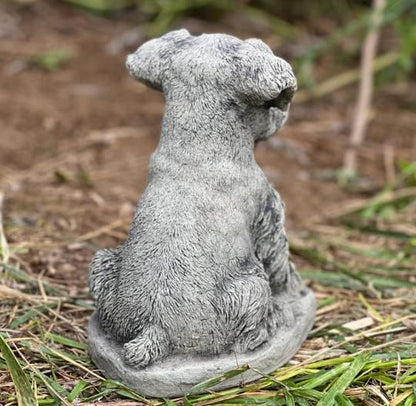 Puppy Schnauzer Statue Mini Schnauzer Gifts Stone Dog Statue Sitting Schnauzer Figurine Gift for a Dog Lover Concrete Garden Figure Outdoor
