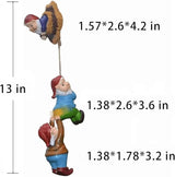 Gnome Statue Gift Climbing Rope Garden Gnomes Statue, Resin Garden Gnome Tree Hugger Outdoor Decor Accessories, Miniature Figurines Micro Garden Gnome Landscape Figurine for Lawn Balcony Patio