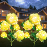 Solar Flower Lights - Yellow Roses, 2 Pack