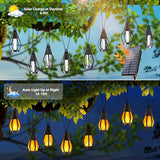 Solar String Lights - 21Ft Flickering Patio Lights