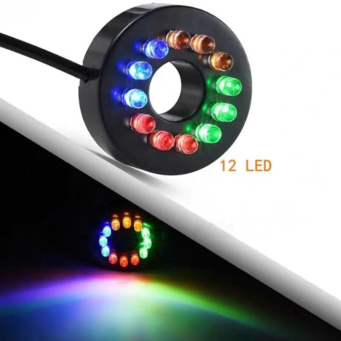 Replacement 12V Underwater 12-LED Lights Ring Submersible Fountain Pond Underwater Lights (Color Slowly Changed)