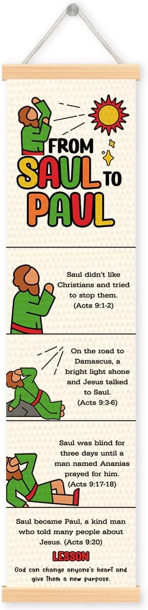 Saul to Paul Banner, Church Banner, Christian Rustic Hanging Door Flag, Farmhouse Decorations Outdoor Indoor, Church Activity Decor, Bible Lesson, Scripture and Words Decorations