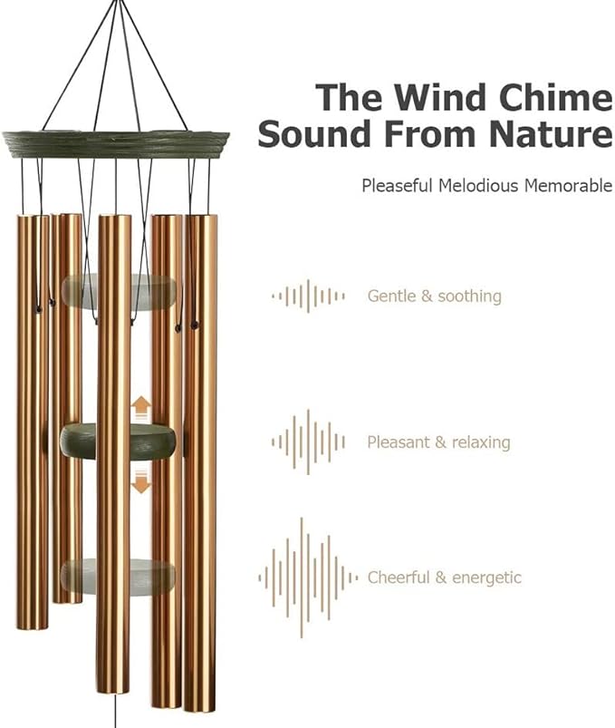 36" Memorial Tree of Life Windchime for Outside, Large Deep Tone Tuned Bamboo Wind Chimes Outdoors, Chimes in Memory of Mom/Loss Loved One, Sympathy/Retirement Wind Chimes Gift Christmas Clearance