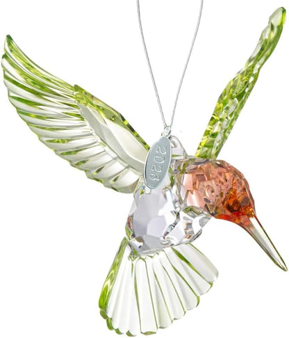 Crystal Suncatcher with Prism - Red-Throated Hummingbird Acrylic Ornament, Stunning Hummingbird Suncatcher or Bird Memorial Ornament, Includes Suction Cup, 2026 hangtag and Gift Box