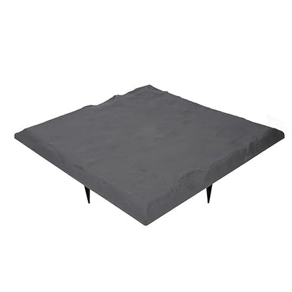 15.5 Inch Stepping Stones, Decorative Garden Walkway Pavers with Ground Stakes for Outdoor Pathway, Lawn, Yard, Made of Polypropylene (Gray)