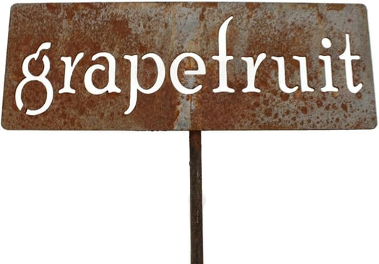 Classic Metal Garden Markers 19 Inches Tall (grapefruit, Naturally Rusted)