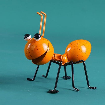 Garden Sculpture Metal Ants Hanging Wall Art Garden Lawn Yard Landscaping Decoration Home Gardening Gift Ornament (Yellow)
