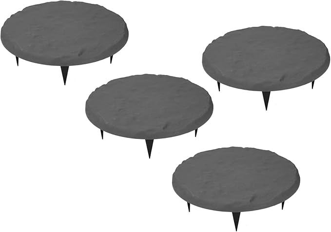 Zerodis Round Decorative Polypropylene Stepping Stones with Ground Stakes Outdoor Pathway Stones Stable Installation Decorative Landscaping Stepping Stones (Round)
