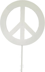Peace and Heart Staked Signs or Wall Art Rustic or Powder Coated Finishes (Peace Small Stake 21", White Speckled)