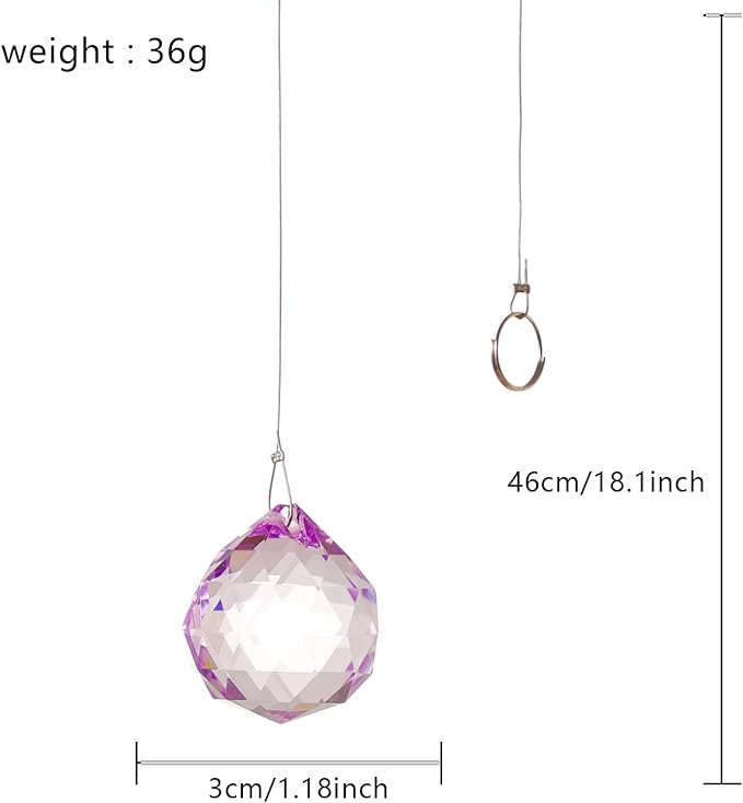 12 Pcs Crystal Ball Prism 30mm, Handmade Multicolor Crystal Suncatchers, Rainbow Makers, Window Ornament, Garden Decoration