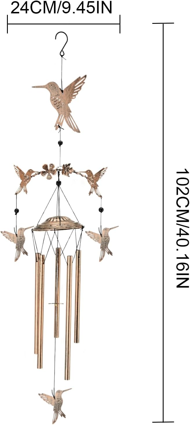 Wind Chimes for Outside Garden Decor - Hummingbird Decorations Wind Chimes, Birthday Gfits for Women, Mom, Grandma, Memorial Gifts, Housewarming Gifts, Yard or Patio Deals
