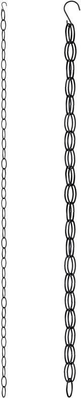 Generic 16.5 FT Matte Black Rain Chain with Hooks - Rain Chains for Outside - Adjustable Rain Catcher Chains with Bell for Eaves Drainage - Easy Install (Black), YL001