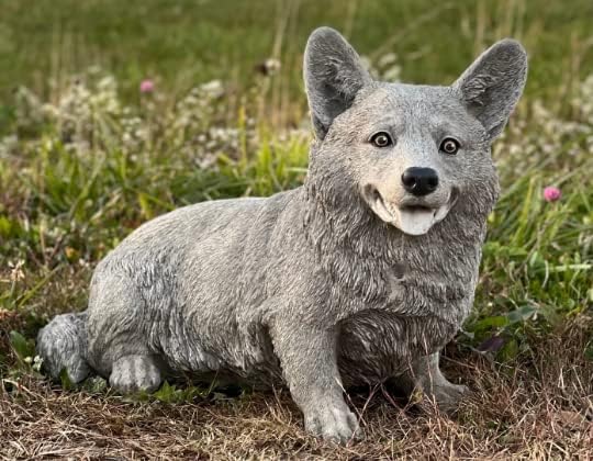 Large Corgi Sculpture Concrete Welsh Corgi Statue Pembroke Welsh Corgi Dog Figure Pet Lower Gift Outdoor Lawn Ornament Patio Decoration