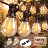 LED Outdoor String Lights 100FT - Waterproof Shatterproof
