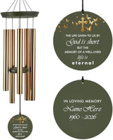 Personalized Wind Chimes, in Loving Memory of Sympathy Wind Chimes, Cross Memorial Wind Chime, Loss of Loved Dad/Mom, Butterfly Funeral Gifts, Listen to the Wind, Produced in USA