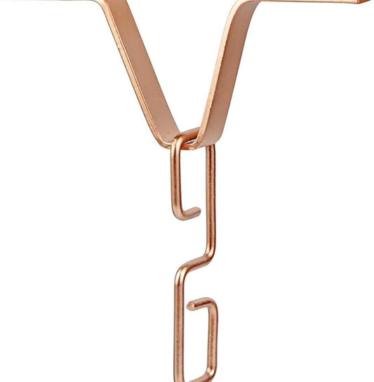 Gralara Rain Chain Gutter Adapter, Rain Chain Hook, V Shaped Installation Outside Hardware Iron Connector, V Shaped Hook Hanger, Copper Color