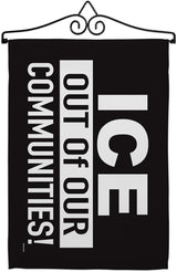 ICE Out of Our Communities Flag Hanger Kit Wall Hanging Decor Home Poster Porch Balcony Bandera para Mexican Gifts SF NY LA MAGA Abolish ICE Support Sign Protest Poster Californian Pride Decor