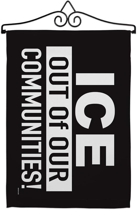 ICE Out of Our Communities Flag Hanger Kit Wall Hanging Decor Home Poster Porch Balcony Bandera para Mexican Gifts SF NY LA MAGA Abolish ICE Support Sign Protest Poster Californian Pride Decor