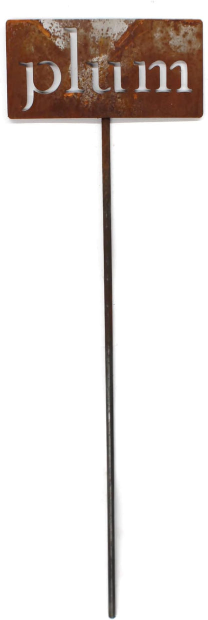 Classic Metal Garden Markers 19 Inches Tall (plum, Naturally Rusted)