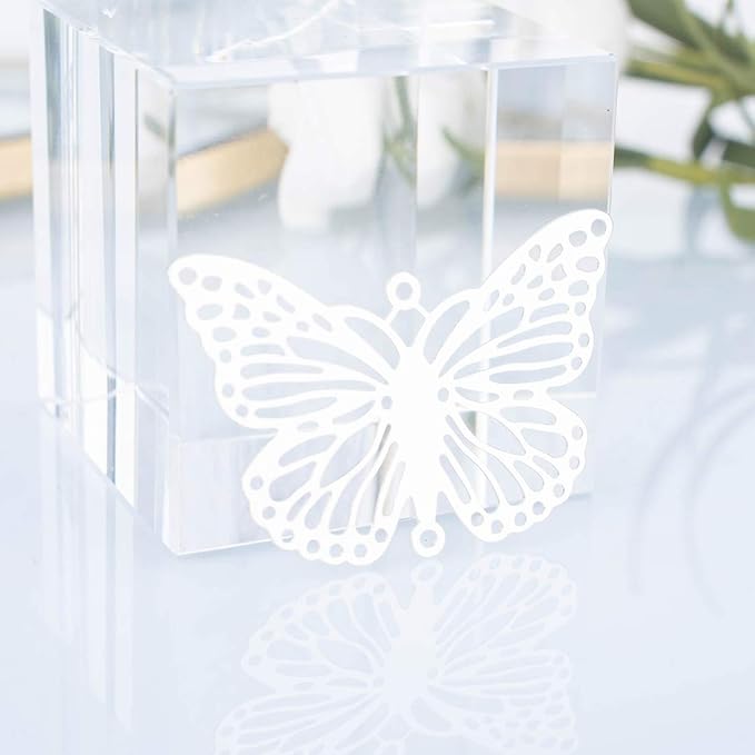 longsheng 10pcs Silver Butterfly Hanging Suncatcher DIY Metal Parts Hand-Crafts Pendant Ornament Drop