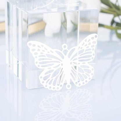 longsheng 10pcs Silver Butterfly Hanging Suncatcher DIY Metal Parts Hand-Crafts Pendant Ornament Drop