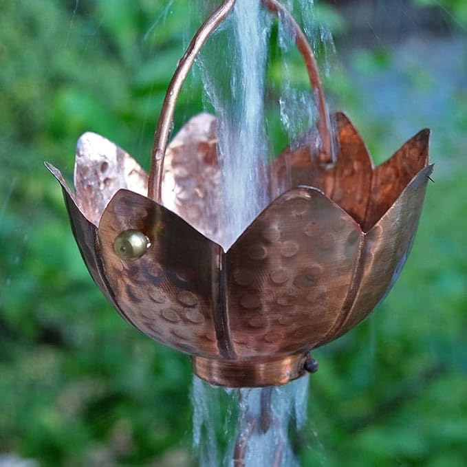 Nutshell Stores Buddha Cups Copper Rain Chain - Copper - 15 Feet