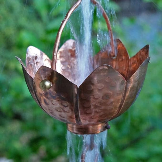 Nutshell Stores Buddha Cups Copper Rain Chain - Copper - 13 Feet