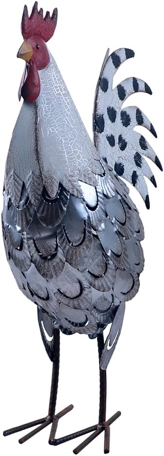 Rooster Statue Chicken Animal Sculpture Garden Decoration Metal Yard Art for Patio Lawn Backyard Outdoor Decoration