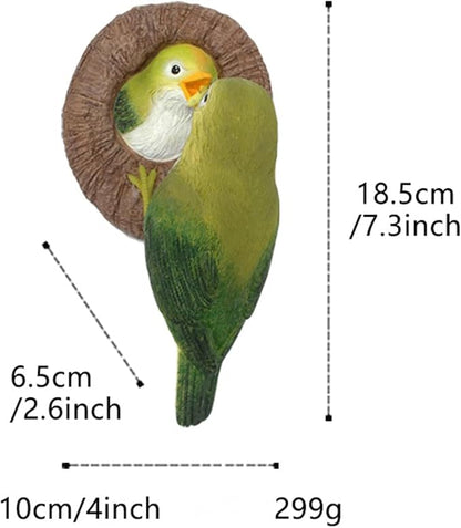 Garden Statues Resin Bird Figurines Art Sculpture, Hanging Garden Statue Tree Peeker Ornament for Patio Lawn Porch Yard Outdoor Decorations Yard Ornaments Decor