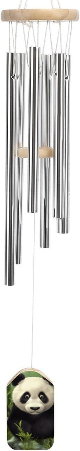 Large Aluminium Wind Chimes 20.5" Inches Cute Panda Wind Chimes for Outside Memorial Wind Chimes Sympathy Wind Chime for Outdoor Garden Patio Decoration