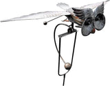 Metal Swinging Owl Wind Spinner for Yard and Garden Decor, Outdoor Metal Windmill Art Deco, Lawn Decorations Wind Sculpture and Spinner, Garden Stake Decorative Kinetic Sculpture