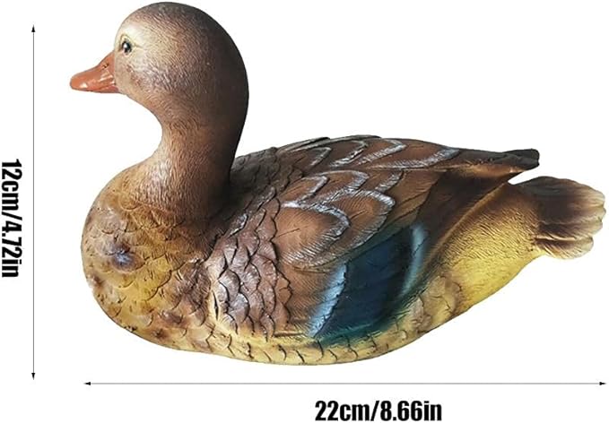 Pond Floating Duck Statue, Resin Charming Floating Pond Decor Duck Sculpture for Garden Pool Fish Tank Decoration (Fishery)