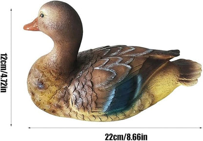 Pond Floating Duck Statue, Resin Charming Floating Pond Decor Duck Sculpture for Garden Pool Fish Tank Decoration (Fishery)