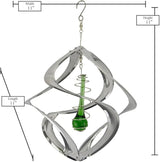 Red Carpet Studios The Original Helix Cosmix Wind Spinner Indoor/Outdoor 3-Dimensonal Garden Décor, 11-Inch, Chrome - Teardrop