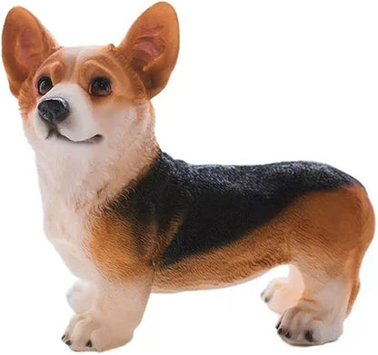 Garden Corgi Statue Dog Figurines Indoor/Outdoor Garden Landscaping Sculpture for Patio, Yard or Lawn Flower Pots Balcony Ornaments