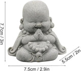 Mini Monk Buddha Statue Sandstone Statues Zen Monk Praying Statue Sculptures for Wealth Good Luck Feng Shui Decor Home Fish Tank Aquarium Garden (Style 18)