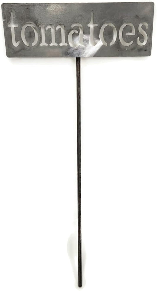 Classic Metal Garden Markers 19 Inches Tall (tomatoes, Raw, Unfinished Steel (will rust with time))