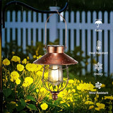 Solar Hanging Lantern - Vintage Copper Edison Bulb Warm White