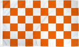 AZ FLAG - Tangerine And White Check Flag - 3x5 Ft - 100D Polyester Checkered Racing Banner with Two Metal Grommets - Fade Resistant - Vivid Colors - 3' x 5' Feet - 150x90 Cm