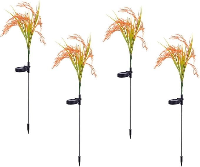 Beaupretty 4pcs Solar-Powered LED Chic Grain-Inspired Light Garden Pathway In-ground Lawn Decor Outdoor Yard Lighting for Patio and Park
