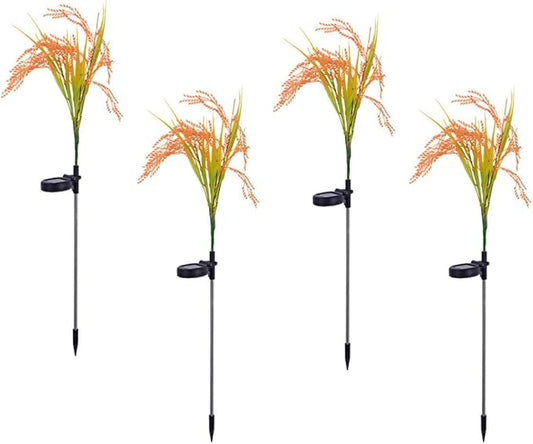 Beaupretty 4pcs Solar-Powered LED Chic Grain-Inspired Light Garden Pathway In-ground Lawn Decor Outdoor Yard Lighting for Patio and Park