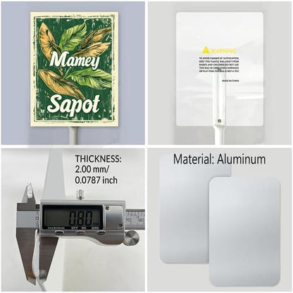 Uptell Vintage Aluminum Mamey Sapot Fruit Signs Yard Sign with Stake for Garden Fruit Garden Label Stakes Plant Markers for Outdoor Plants Waterproof 7x8.8 inch